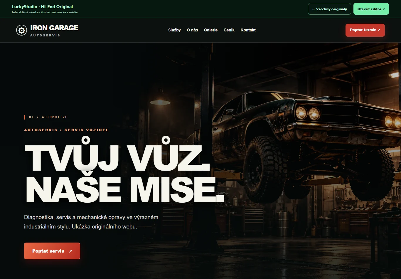 IRON GARAGE Hi-End – Profesionální autoservis s diagnostikou a servisní galerií.